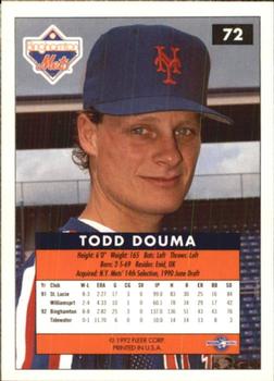 1992-93 Fleer Excel #72 Todd Douma Back