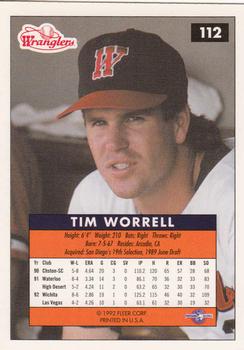 1992-93 Fleer Excel #112 Tim Worrell Back
