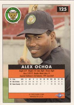 1992-93 Fleer Excel #125 Alex Ochoa Back