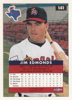 1992-93 Fleer Excel #141 Jim Edmonds Back
