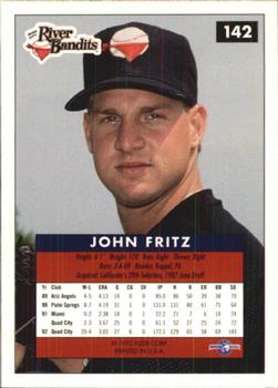1992-93 Fleer Excel #142 John Fritz Back