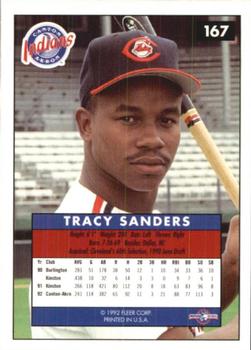 1992-93 Fleer Excel #167 Tracy Sanders Back