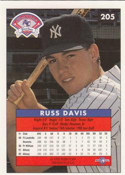 1992-93 Fleer Excel #205 Russ Davis Back