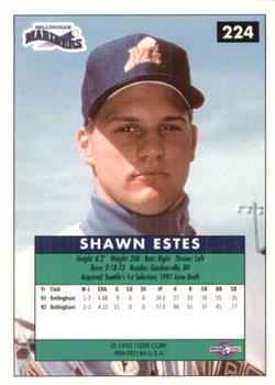1992-93 Fleer Excel #224 Shawn Estes Back