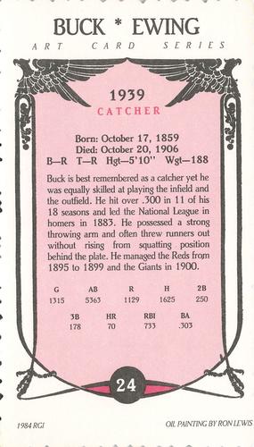1984 Galasso Hall of Famers #24 Buck Ewing Back
