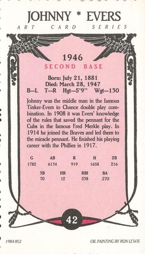 1984 Galasso Hall of Famers #42 Johnny Evers Back