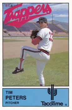 1987 TacoTime Salt Lake Trappers #25 Tim Peters Front