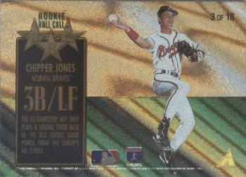 1995 Zenith - Rookie Roll Call #3 Chipper Jones Back
