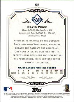 2012 Topps Museum Collection #55 David Price Back