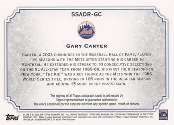 2012 Topps Museum Collection - Signature Swatches Dual Relic Autographs #SSADR-GC Gary Carter Back