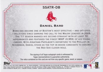 2012 Topps Museum Collection - Signature Swatches Triple Relic Autographs #SSATR-DB Daniel Bard Back