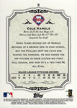 2012 Topps Museum Collection - Blue #9 Cole Hamels Back