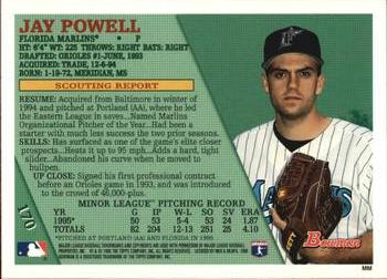 1996 Bowman #170 Jay Powell Back