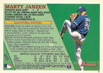 1996 Bowman #265 Marty Janzen Back