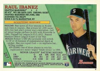 1996 Bowman #267 Raul Ibanez Back