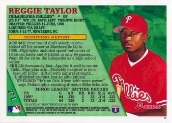 1996 Bowman #271 Reggie Taylor Back