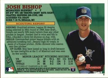 1996 Bowman #302 Josh Bishop Back