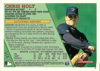 1996 Bowman #315 Chris Holt Back