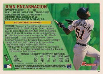 1996 Bowman #268 Juan Encarnacion Back