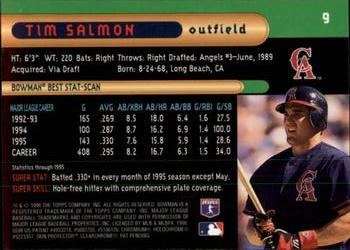 1996 Bowman's Best #9 Tim Salmon Back