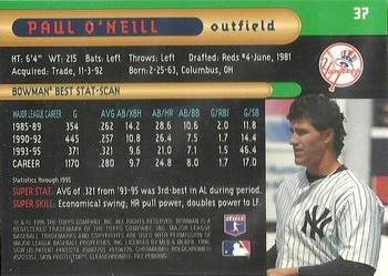 1996 Bowman's Best #37 Paul O'Neill Back