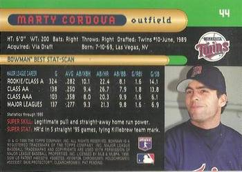 1996 Bowman's Best #44 Marty Cordova Back