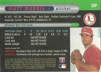 1996 Bowman's Best #137 Matt Morris Back