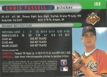 1996 Bowman's Best #163 Chris Fussell Back