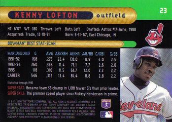 1996 Bowman's Best #23 Kenny Lofton Back