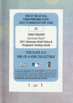 2011 Bowman Draft Picks & Prospects - Chrome Printing Plates Cyan #35 Todd Frazier Back