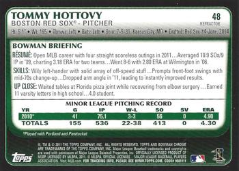 2011 Bowman Draft Picks & Prospects - Chrome Refractors #48 Tommy Hottovy Back