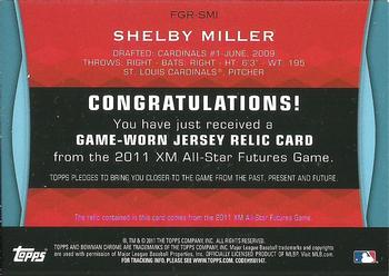 2011 Bowman Draft Picks & Prospects - Futures Game Relics #FGR-SMI Shelby Miller Back