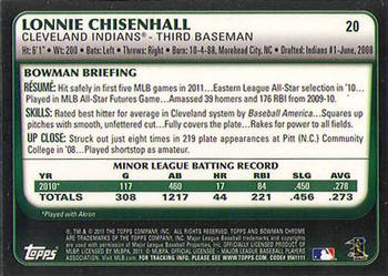 2011 Bowman Draft Picks & Prospects - Chrome #20 Lonnie Chisenhall Back