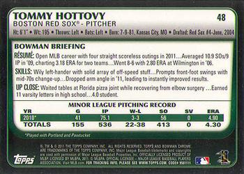2011 Bowman Draft Picks & Prospects - Chrome #48 Tommy Hottovy Back