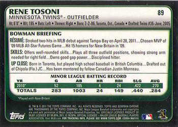 2011 Bowman Draft Picks & Prospects - Chrome #89 Rene Tosoni Back