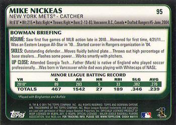 2011 Bowman Draft Picks & Prospects - Chrome #95 Mike Nickeas Back