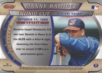 1996 Bowman's Best - Best Cuts Refractor #10 Manny Ramirez Back