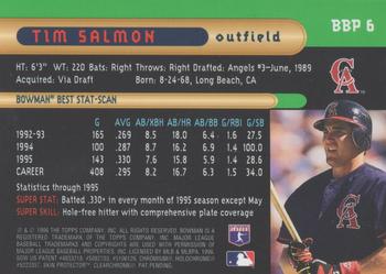 1996 Bowman - Bowman's Best Previews #BBP 6 Tim Salmon Back