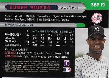 1996 Bowman - Bowman's Best Previews #BBP 19 Ruben Rivera Back