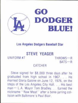 1979 Los Angeles Dodgers Go Dodger Blue! #NNO Steve Yeager Back