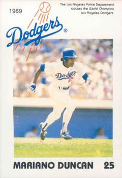 1989 Los Angeles Dodgers Police #NNO Mariano Duncan Front