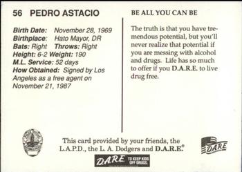 1993 Los Angeles Dodgers Police #NNO Pedro Astacio Back