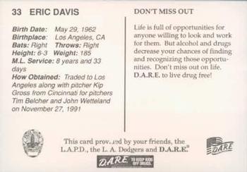 1993 Los Angeles Dodgers Police #NNO Eric Davis Back