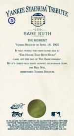 2008 Topps eTopps Allen & Ginter Yankee Tribute #1 Babe Ruth Back