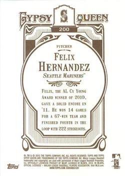 2012 Topps Gypsy Queen #200 Felix Hernandez Back