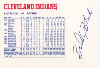 1989 Cleveland Indians The Tribe #5 Bud Black Back