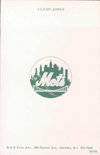 1966 B&E Color Advertising New York Mets #NNO Cleon Jones Back