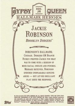 2012 Topps Gypsy Queen - Hallmark Heroes #HH-JR Jackie Robinson  Back