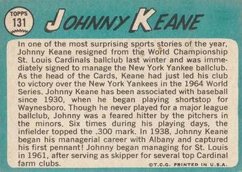 1965 Topps #131 Johnny Keane Back