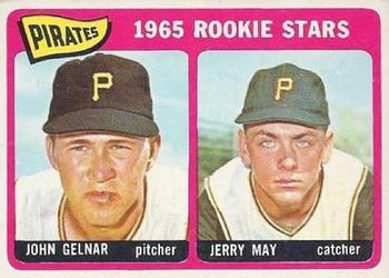 1965 Topps #143 Pirates 1965 Rookie Stars (John Gelnar / Jerry May) Front